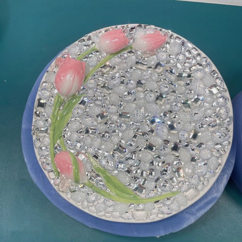 Handmade Diamond Large Size Tulip Storage Tray Resin Molds