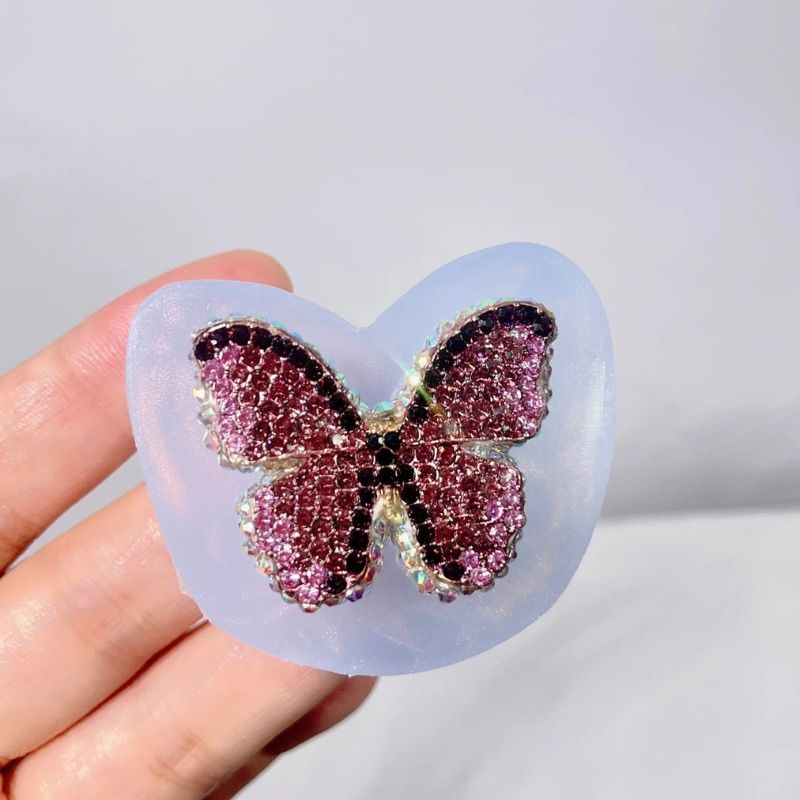 Handmade Diamond Butterfly Brooch Earrings Hairpin Decorations Resin Mold