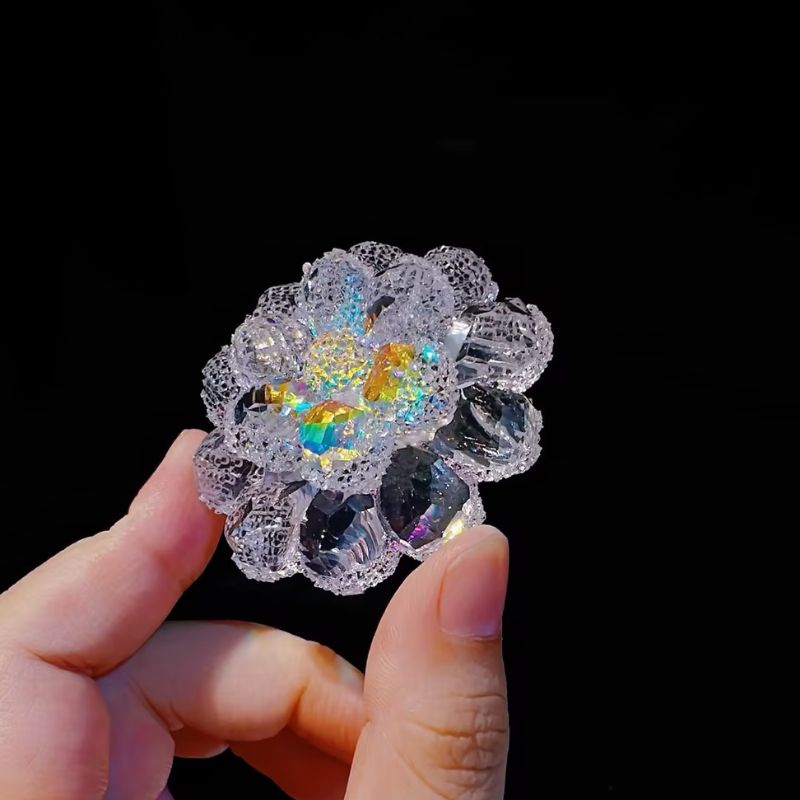 Handmade Ultra Shiny Crystal Faceted Flower Decoration Resin Molds