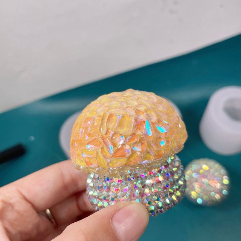 Handmade Diamond Mushroom Ornament Resin Mold