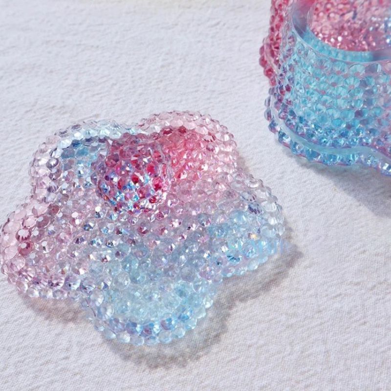 Handmade Diamond Flower Flower Storage Box Resin Molds