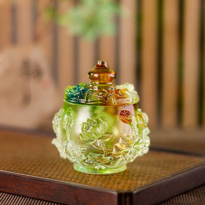 Handmade Vintage Lotus Flower Storage Jar Resin Molds