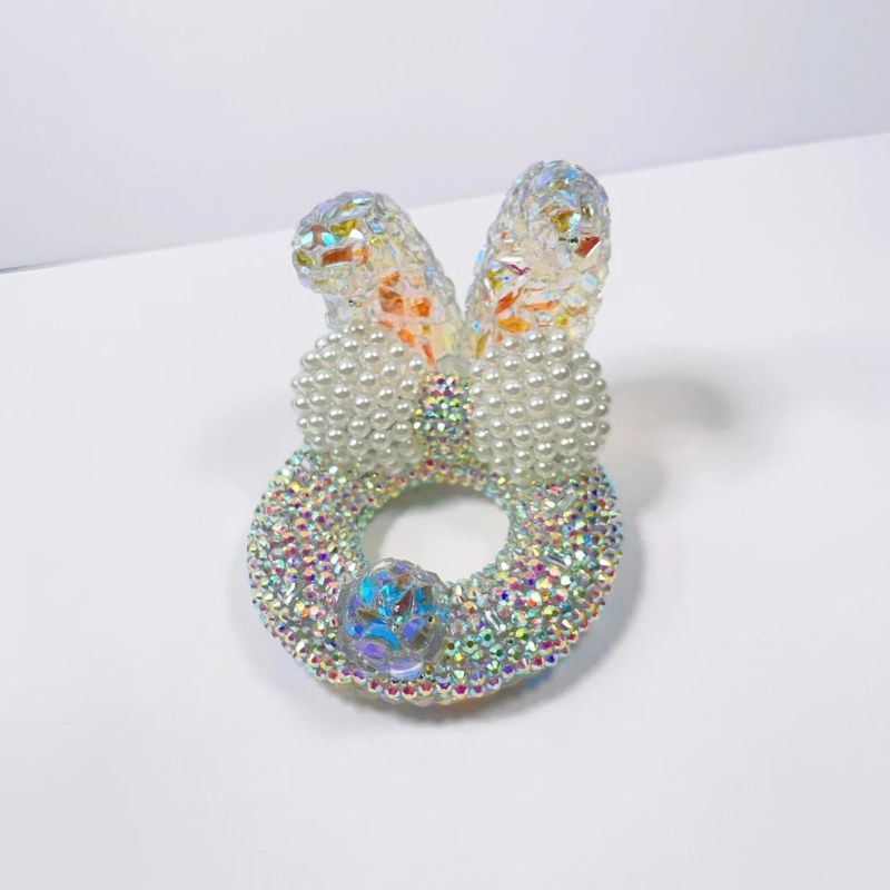 Handmade Diamond Cute Rabbit Ears Phone Holder Resin Mold