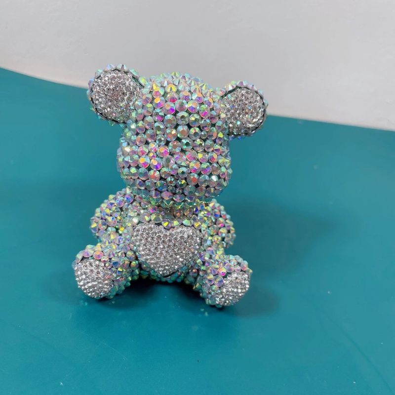 Handmade Diamond Heart Bear Ornament Resin Mold