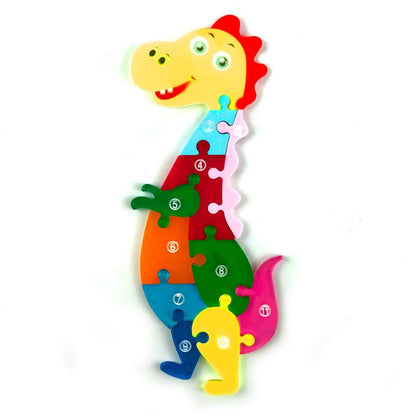 Dinosaur Shape Puzzle with Numbers Toy Resin Mold