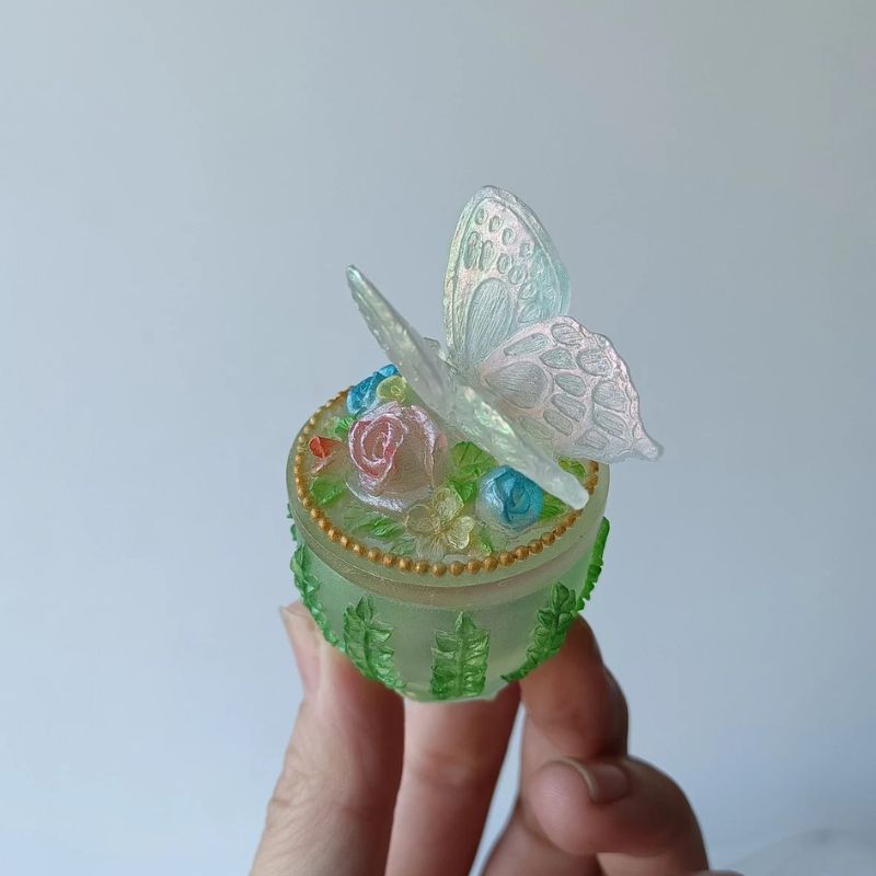 Handmade Fluttering Butterfly Storage Box Resin Molds