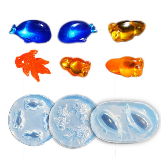 3pcs Small Goldfish Accessories Resin Mold