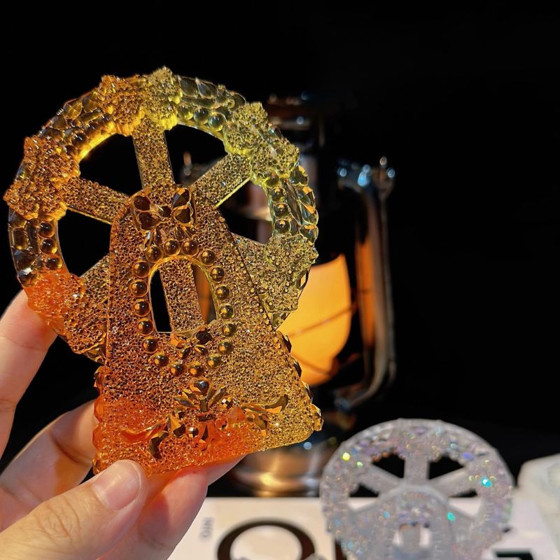 Handmade Diamond Rabbit Ears Clock Ferris Wheel Ornament Resin Molds