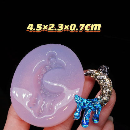 Handmade Water Ripple Melting Moon with Holes Jewelry Resin Molds