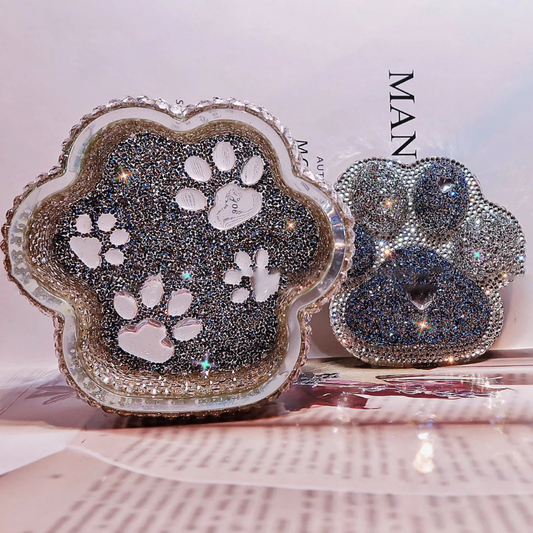 Handmade Diamond Cat's Paw Storage Boxes Resin Molds