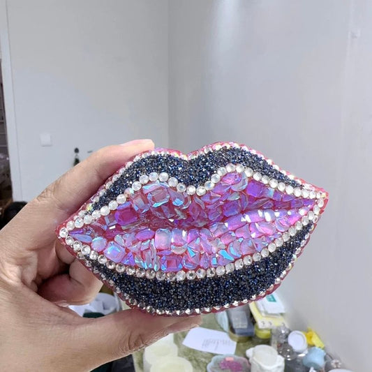 Handmade Diamond Sexy Lips Storage Box Resin Molds