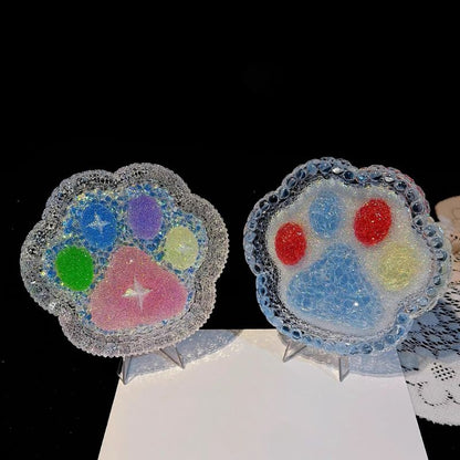 Handmade Diamond Cat's Paw Dish Tray Storage Resin Molds