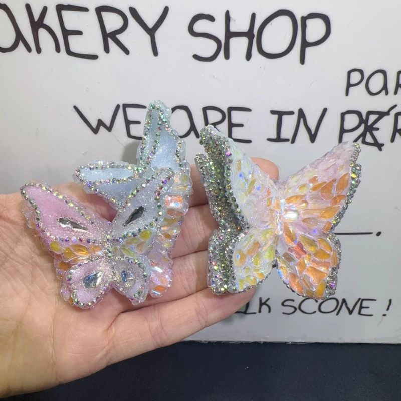 Handmade Diamond Double Layer Butterfly Wings Ornament Resin Mold