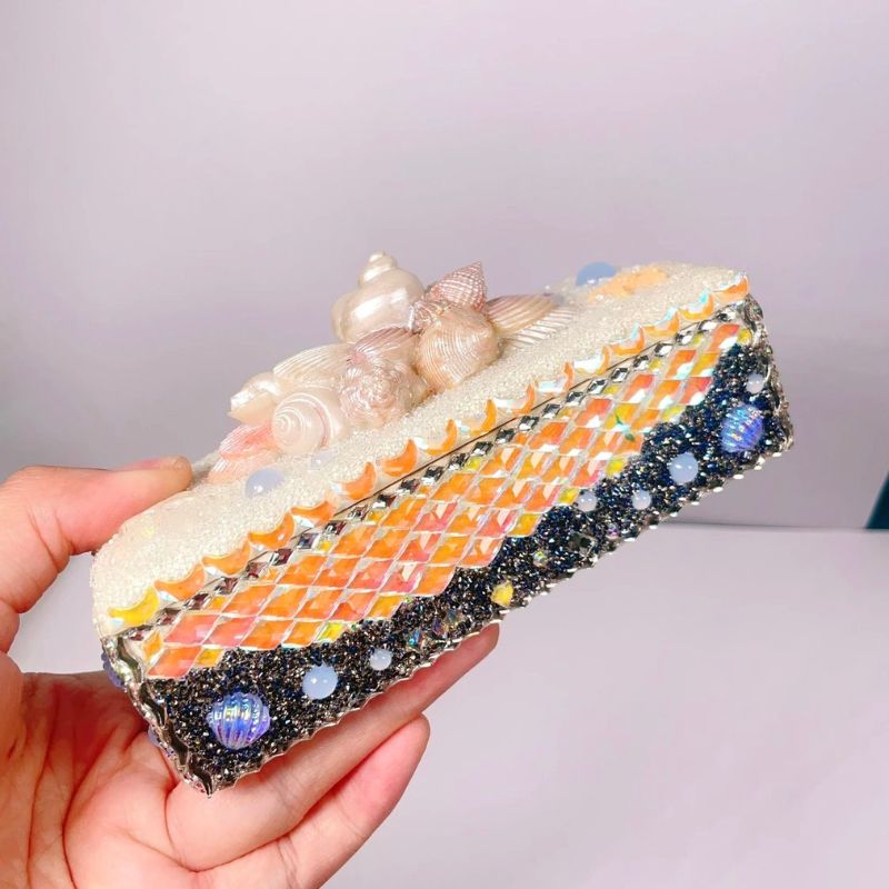 Handmade Diamond Sea Creature Storage Box Resin Molds