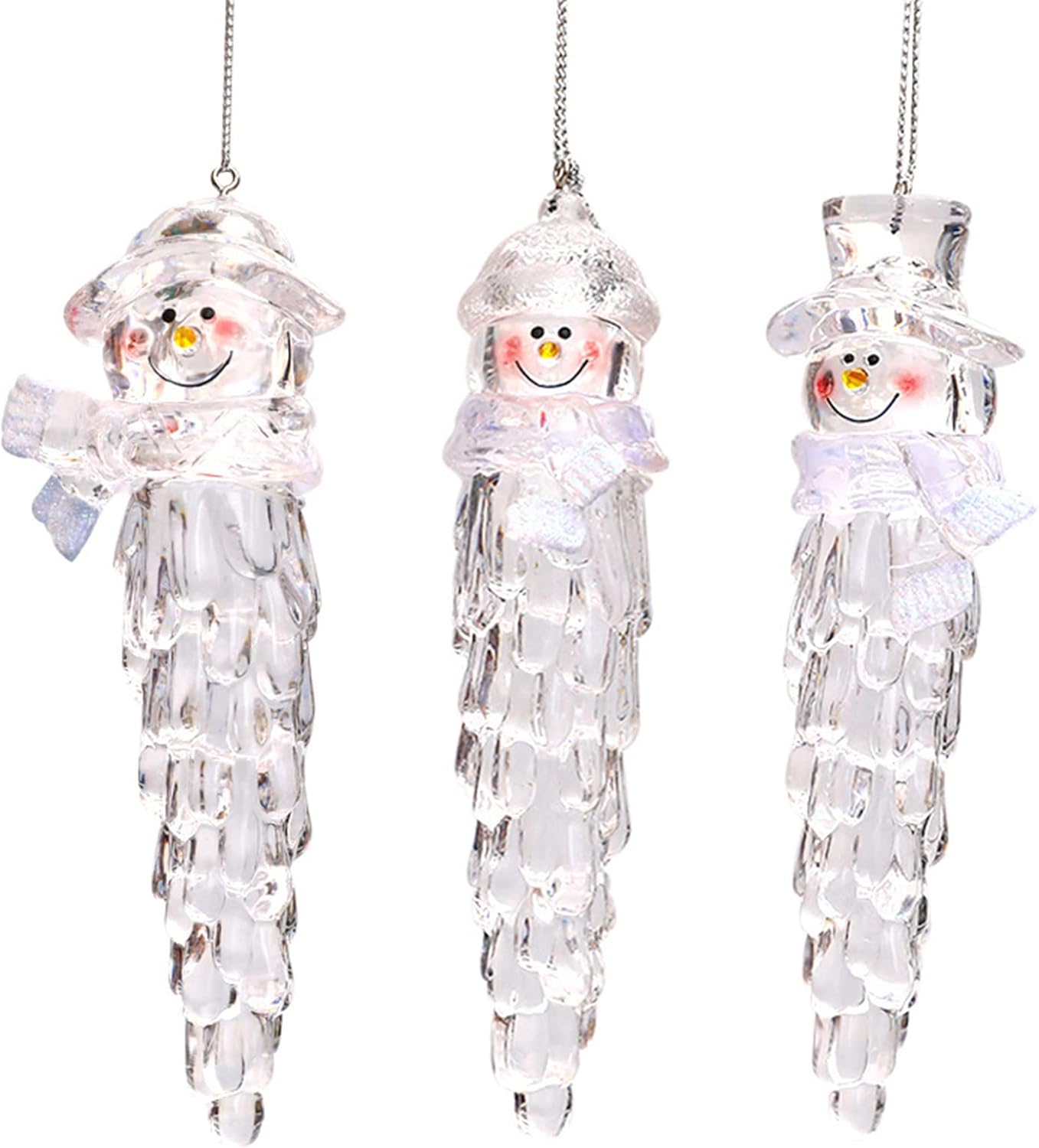 Handmade Crystal Snowman Icicle Ornament Christmas Tree Decoration Resin Molds