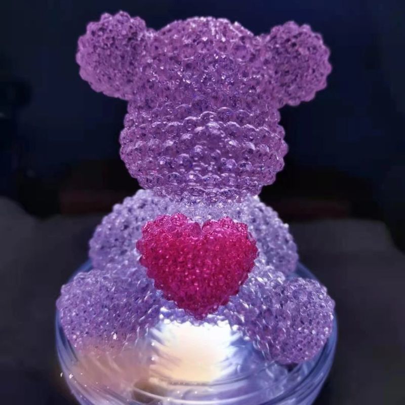 Handmade Diamond Heart Bear Ornament Resin Mold