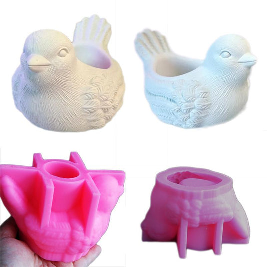 Handmade Bird Shape Storage Candle Holder Resin Molds