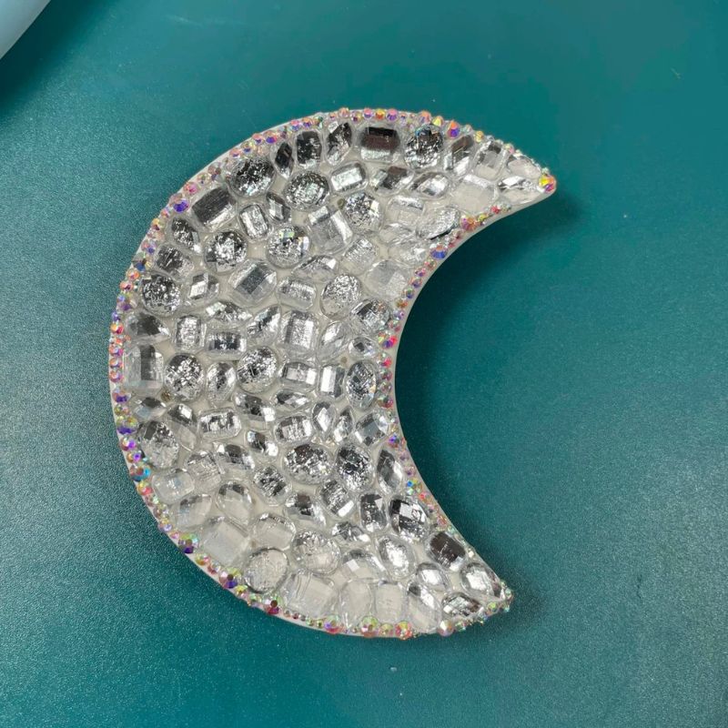 Handmade Diamond Moon Tray Resin Mold