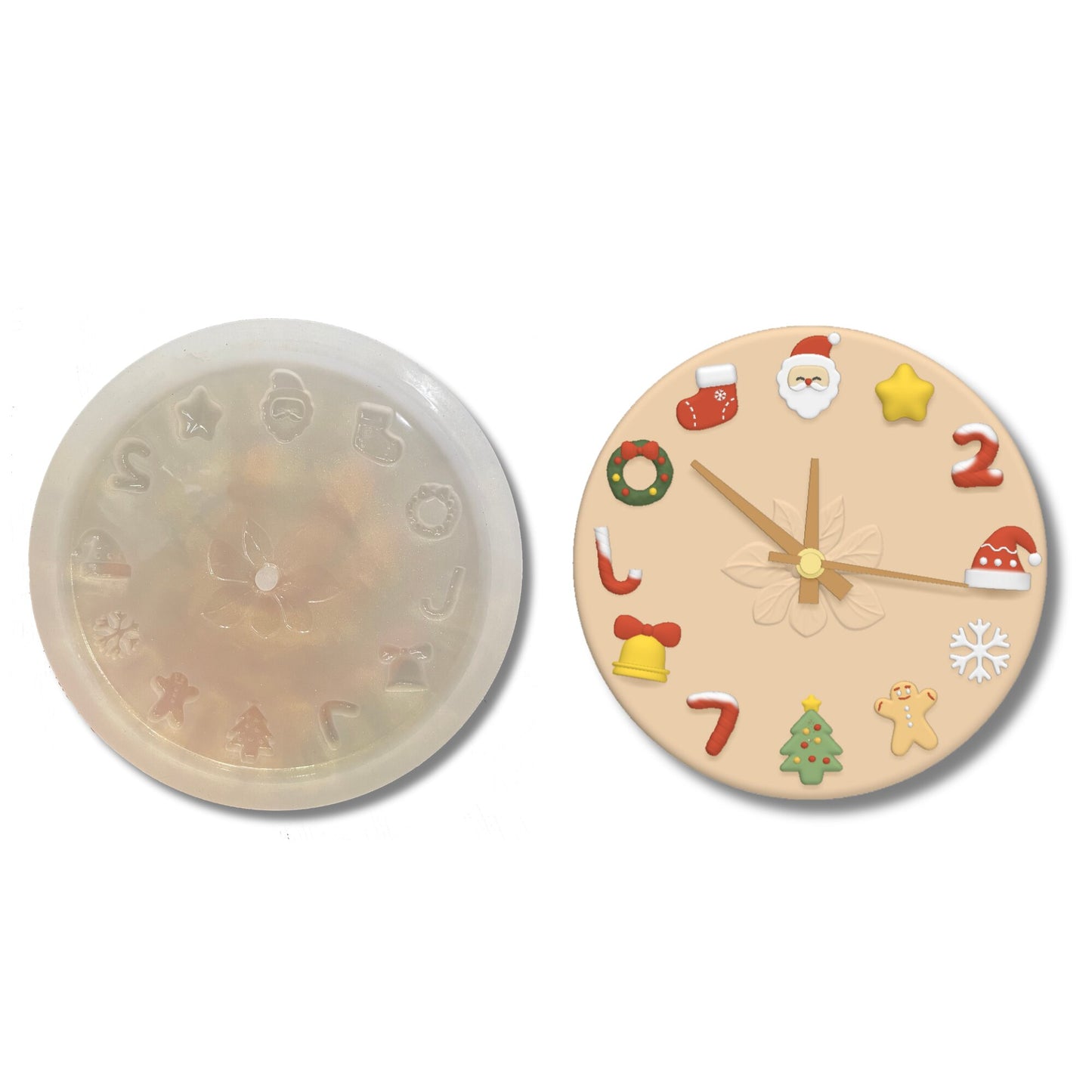 Handmade Christmas Round Clock Ornament Resin Mold