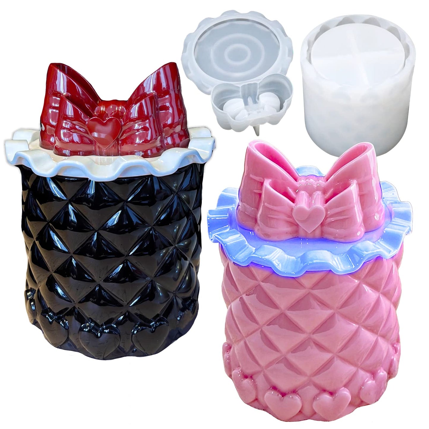 Diamond Lattice Shape Bow Storage Box Resin Mold