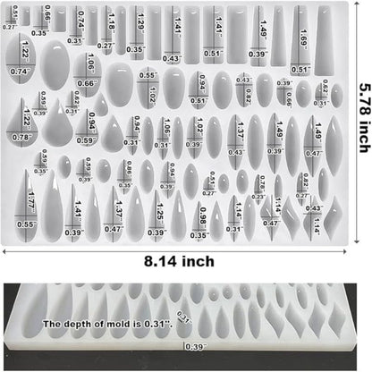 Stud Earrings Silicone Mold with 41 Paired Shapes