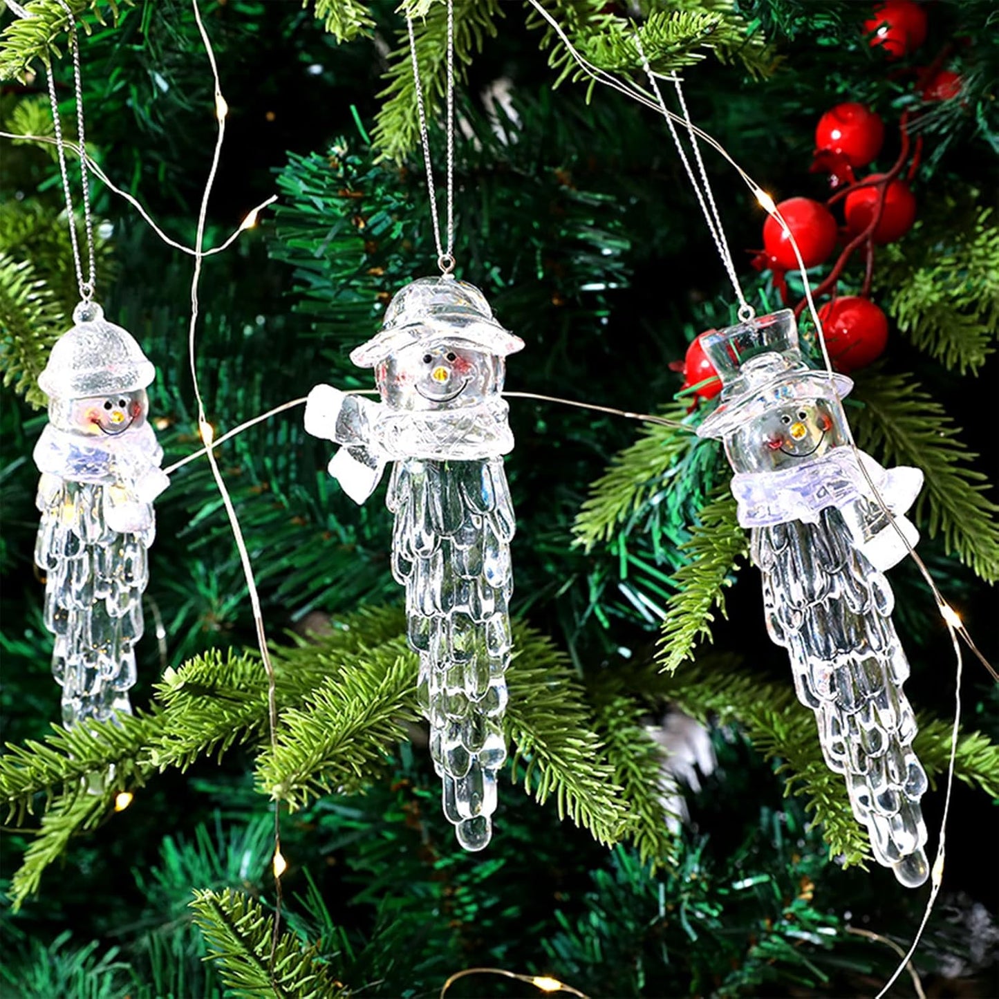 Handmade Crystal Snowman Icicle Ornament Christmas Tree Decoration Resin Molds