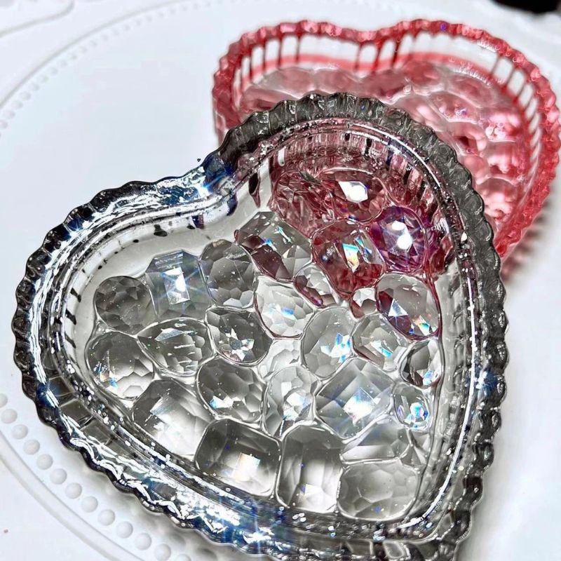 Handmade Diamond Heart Storage Box Resin Mold