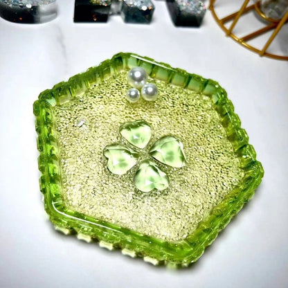 Handmade Diamond Clover Coasters Decoration Resin Molds