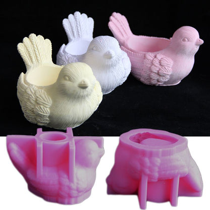 Handmade Bird Shape Storage Candle Holder Resin Molds