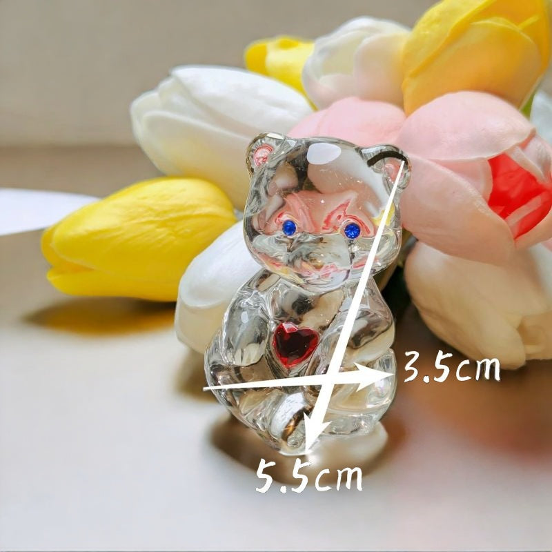 Handmade Crystal Cute Love Bear Ornament Resin Mold