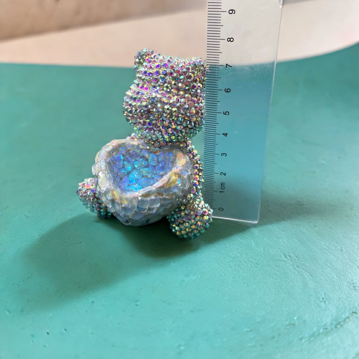 Handmade Diamond Bear Holding Heart Jewelry Storage Ornament Resin Mold