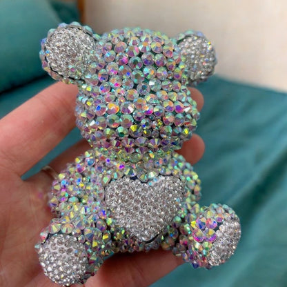 Handmade Diamond Heart Bear Ornament Resin Mold