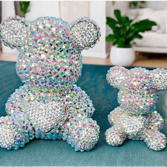 Handmade Diamond Heart Bear Ornament Resin Mold