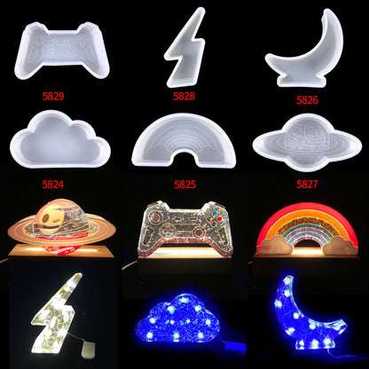 Resin Clouds Moon Rainbow Light Mold Game Machine Lightning Mold