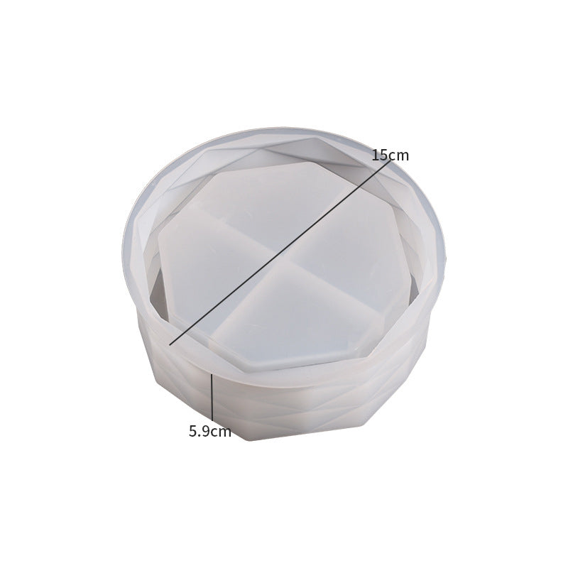 Round Cut Surface Flower Pot Storage Box Resin Mold