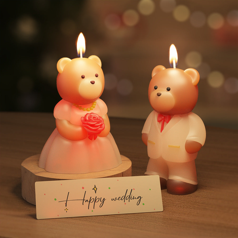 2pcs Wedding Bear Ornament Resin Mold