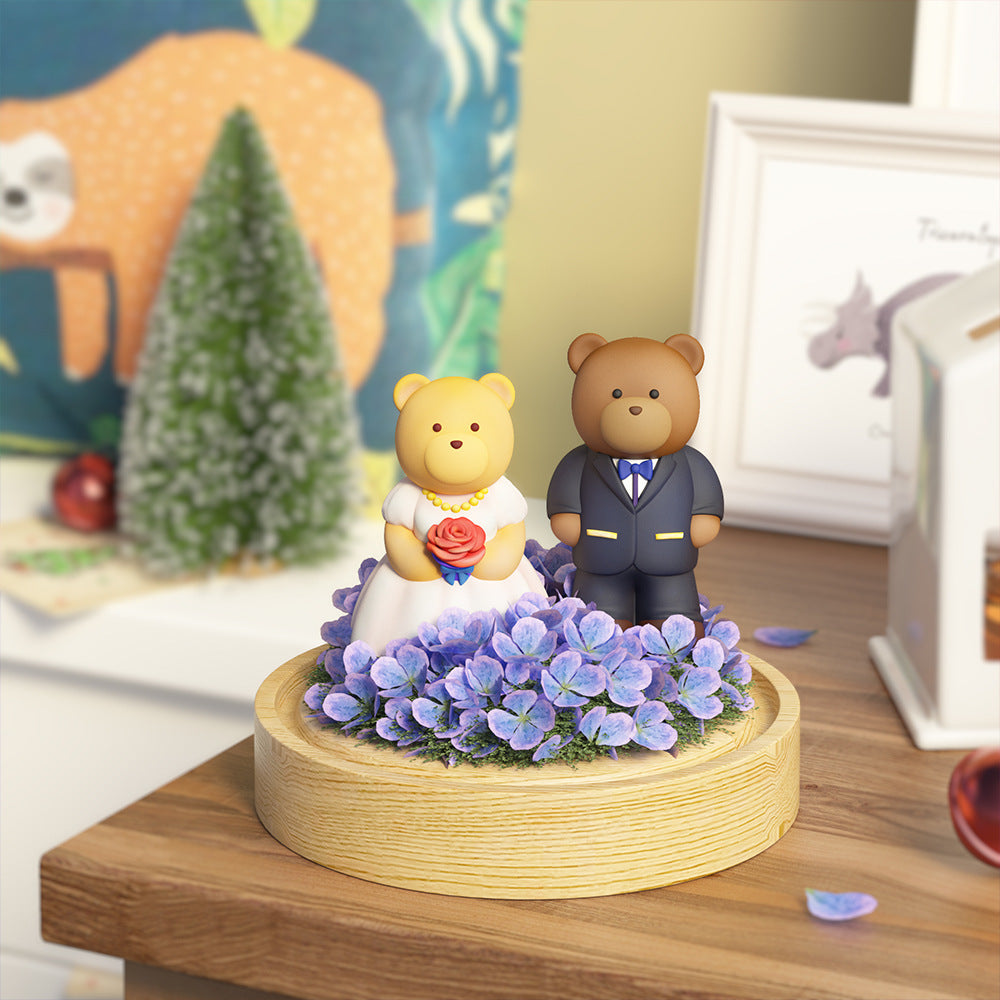 2pcs Wedding Bear Ornament Resin Mold