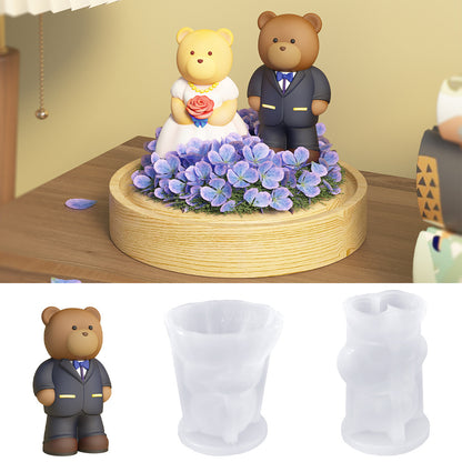 2pcs Wedding Bear Ornament Resin Mold