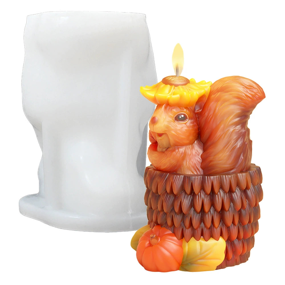 Adorable Squirrel in Pinecone Resin Mold