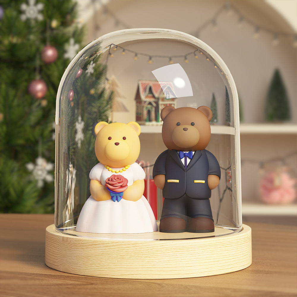 2pcs Wedding Bear Ornament Resin Mold