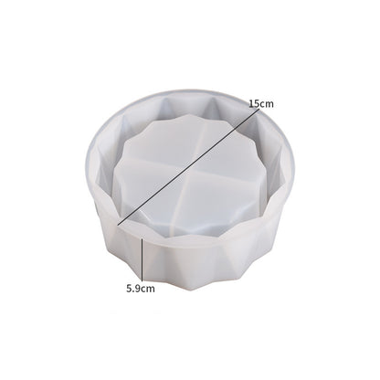 Round Cut Surface Flower Pot Storage Box Resin Mold