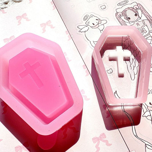 Handmade Cross Coffin Storage Resin Mold