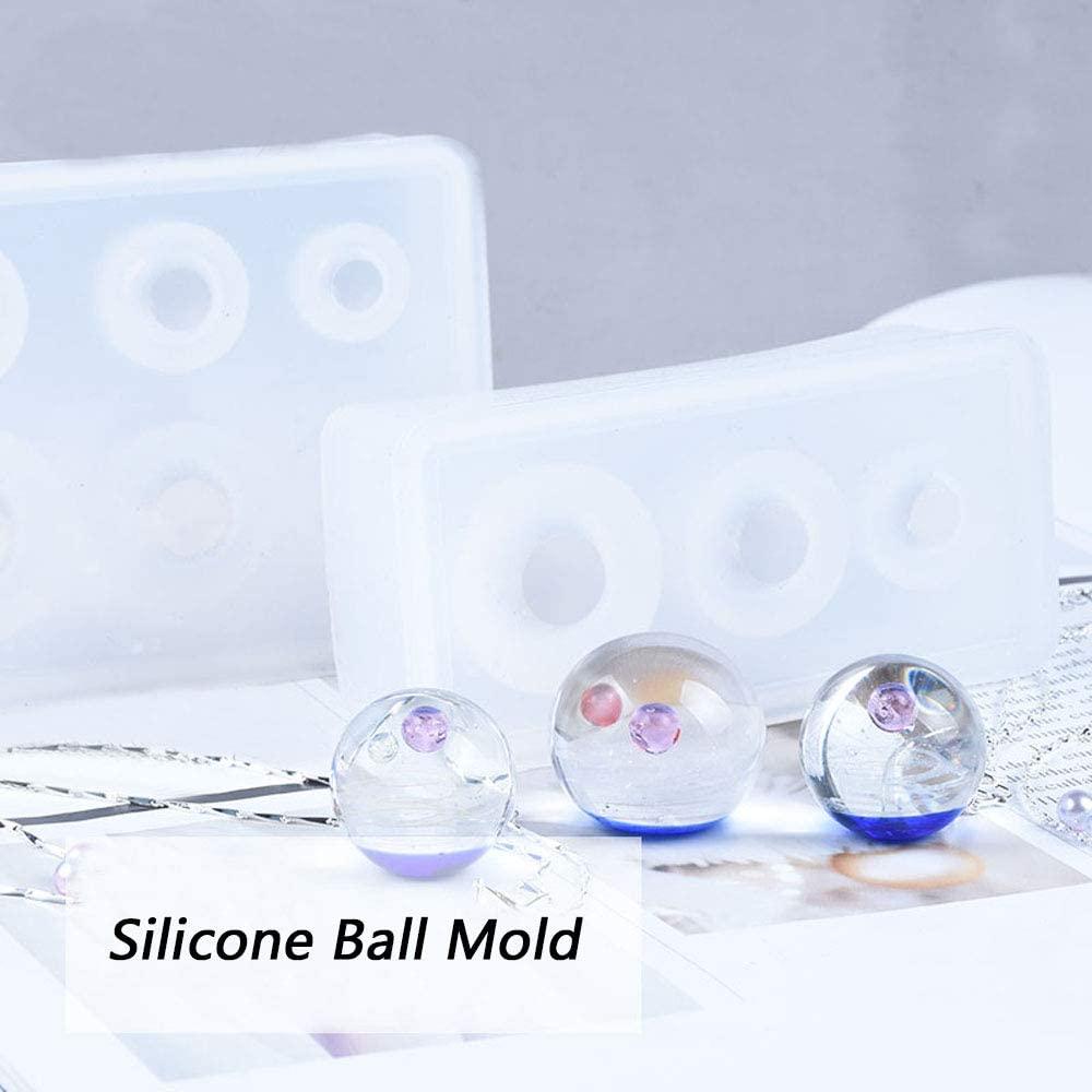 5X Sphere Resin Molds Round Silicone Molds Ball Mold for Epoxy Resin DIY  Jewelry