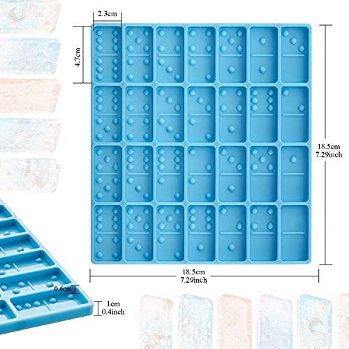 WHOVO Domino Molds for Epoxy Resin Casting, Epoxy Resin Mold for Silicone Domino Game, DIY Silicone Mold for Personalized Domino,Handmade Gift