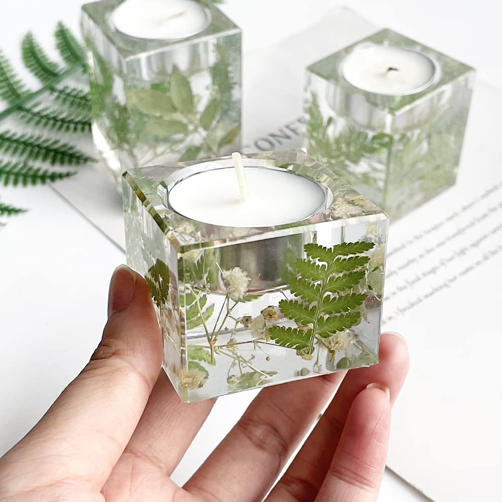 LET'S RESIN Tealight Candle Holder Resin Molds, Set of 3 Candle