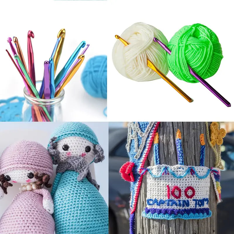 MIKIMIQI Crochet Hooks Resin Mold, 10 Pcs Knitting Needles Silicone Molds 3-10mm Ergonomic Crochet Needles Resin Mould Epoxy Resin Casting Mold with 1