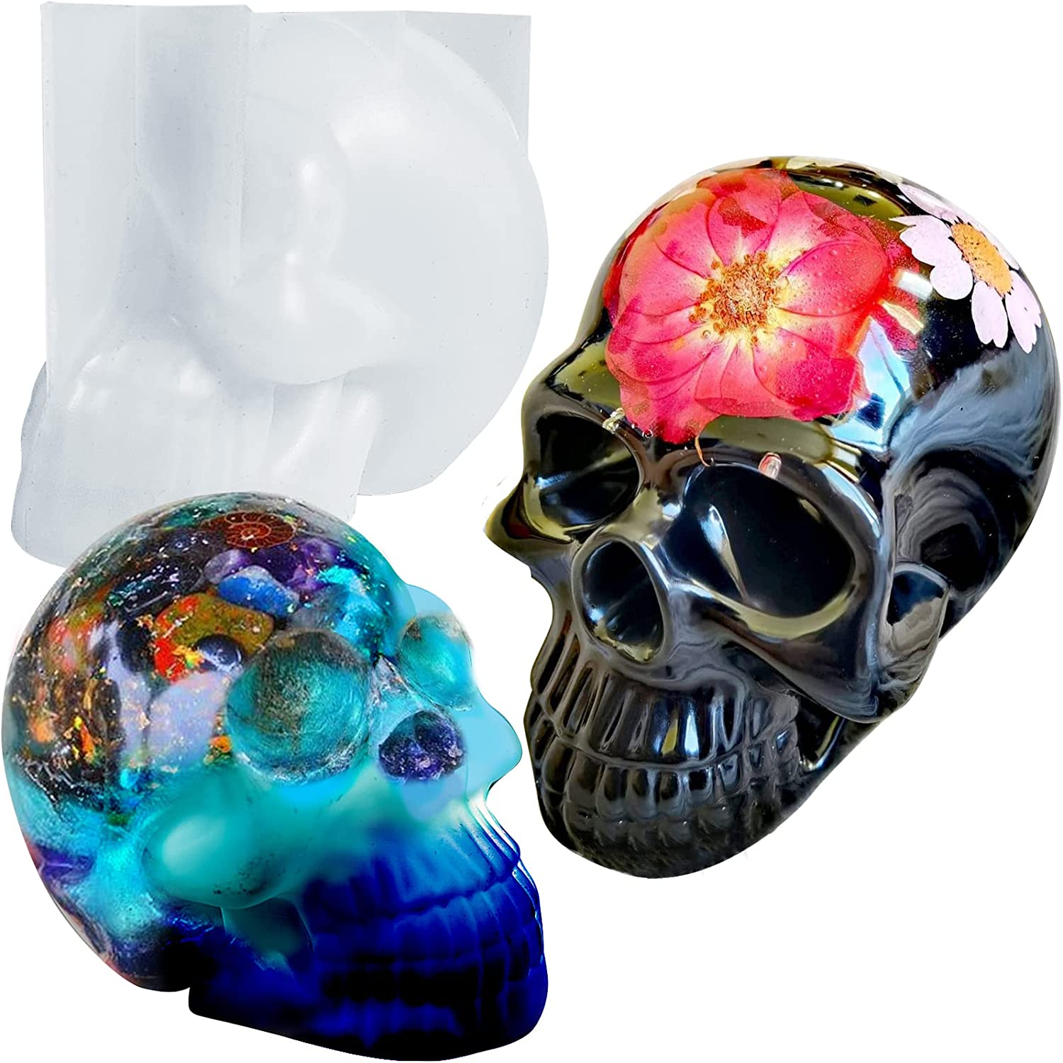 Resin Mold, Silicone Ashtray Mold Halloween Skull DIY Craft Gift Epoxy  Resin Casting Molds Jewelry Storage Mould For Party, Home Decoration