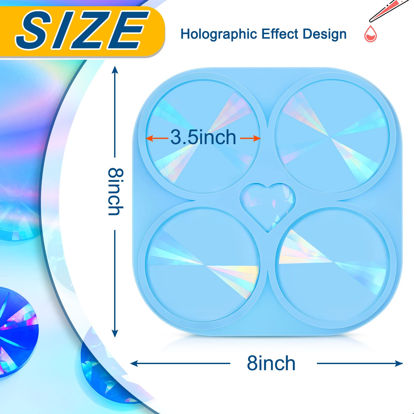 Holographic Laser Coaster Resin Mold IntoResin