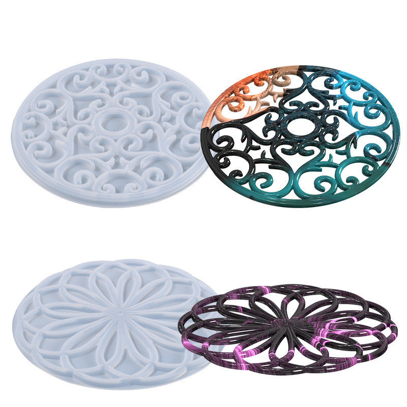 5 Pcs Mandala Coaster Resin Molds Tray Molds For Resin Coaster