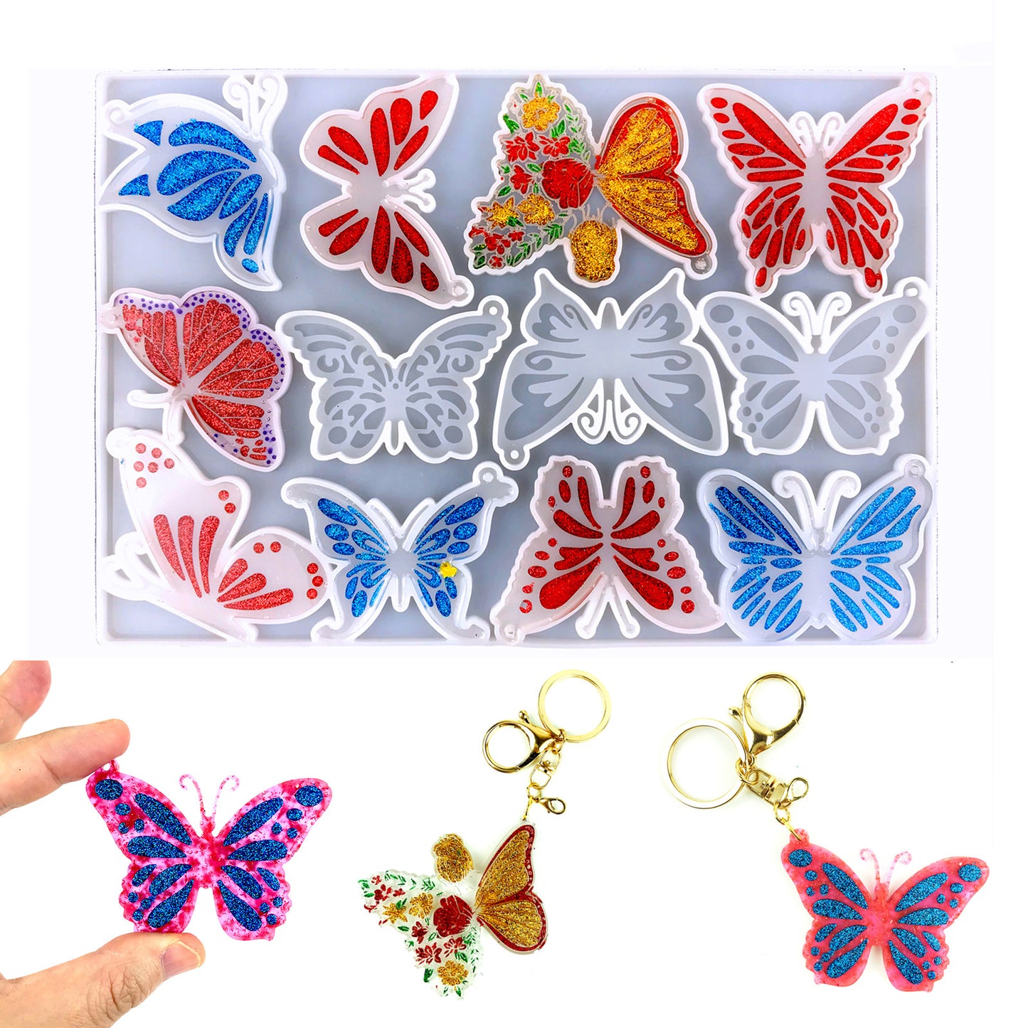 Butterfly Keychain Pendant Decoration Resin Mold